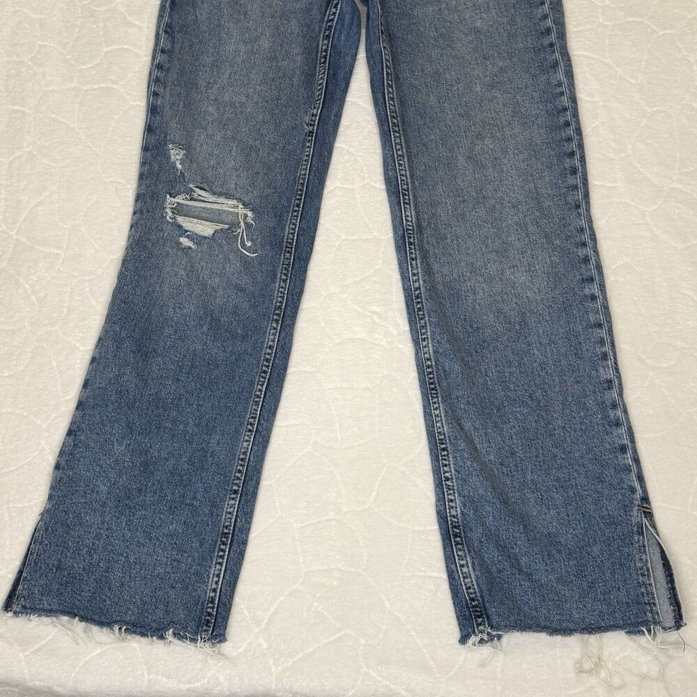 GAP '90s Loose Mid Rise Distressed Ripped Raw Hem Jeans Light Wash Women's 24 00 - Picture 5 of 15